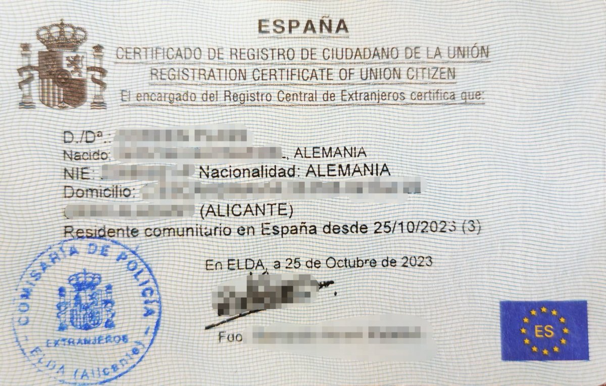 Certificado de Registro de Ciudadano de la Unión — die spanische Residencia für EU-Bürger