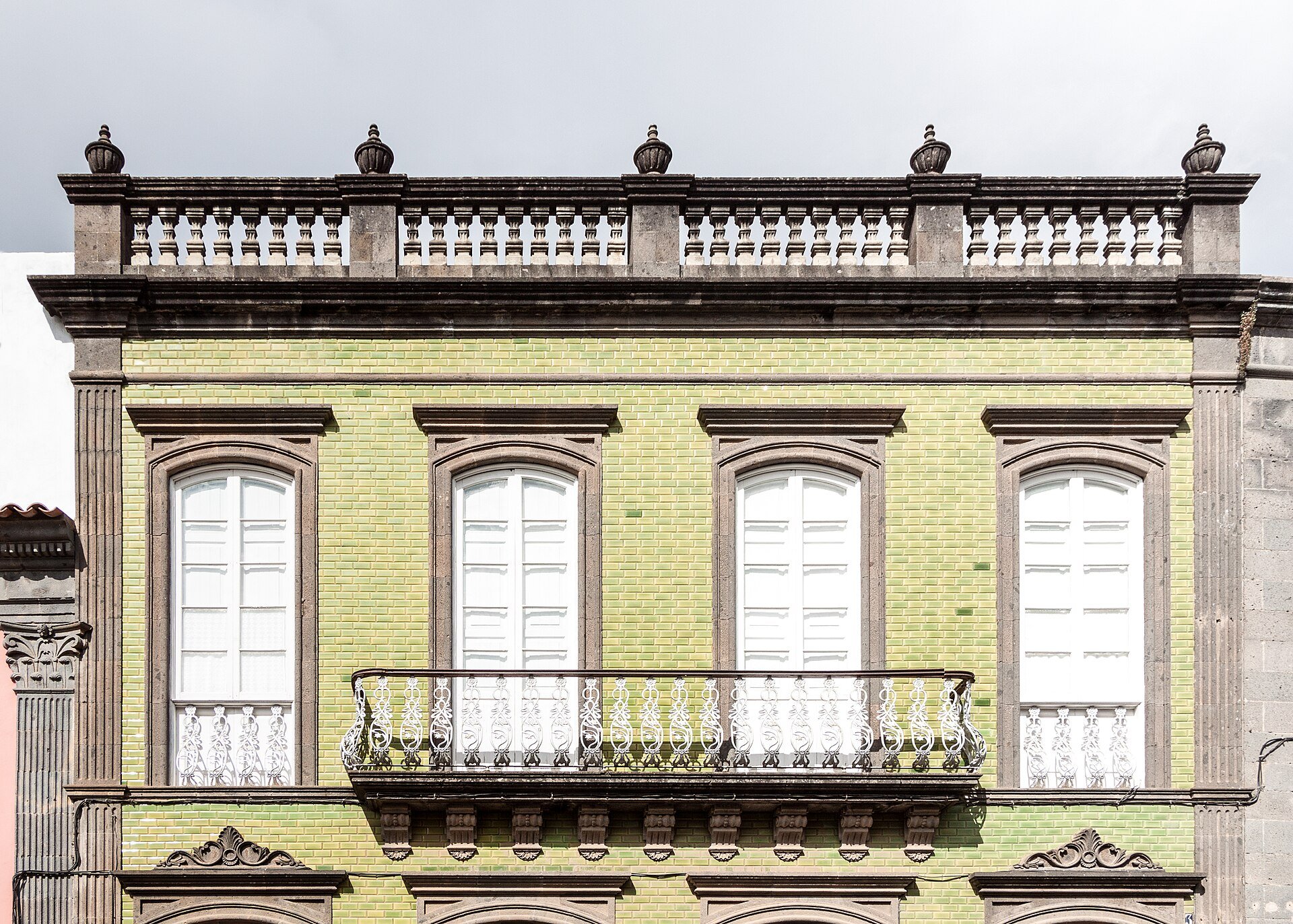 The colonial wooden balconies of Teror on Gran Canaria