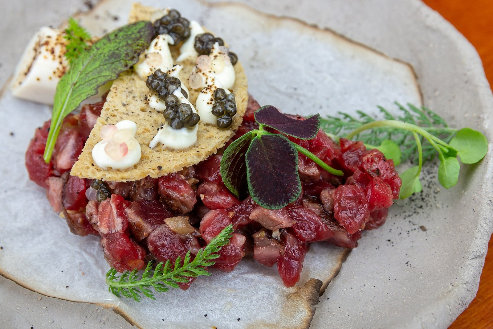 Chef José Luis Espino preparing a dish with local Gran Canaria produce