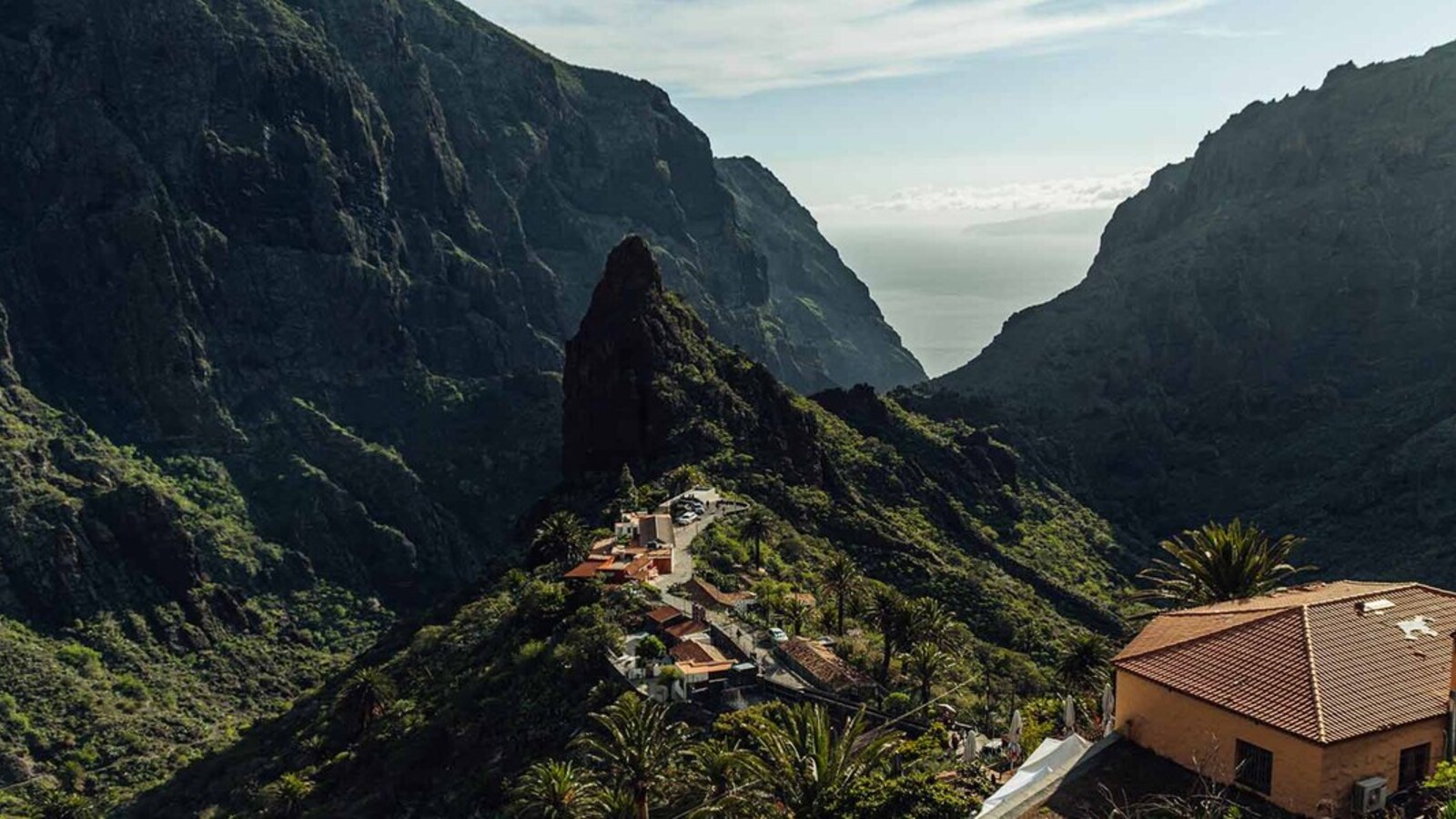The Masca valley on Tenerife with mountains and sea