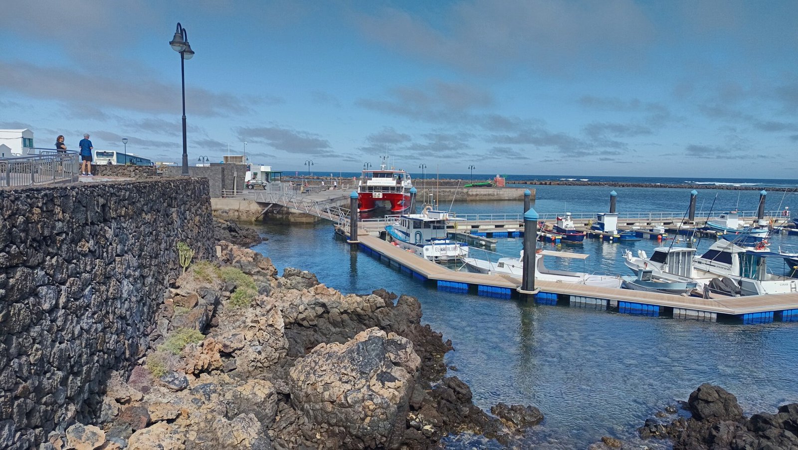 The harbour of Órzola on Lanzarote, one of the ports in the plan (illustrative)