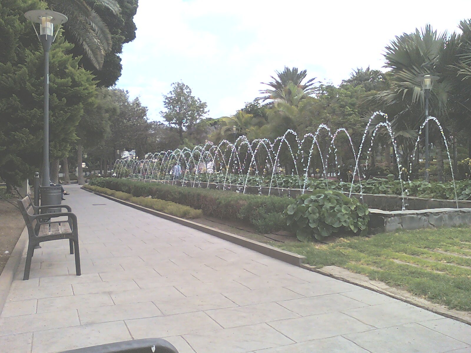 Cantante maliense actuando en un escenario al aire libre en un parque