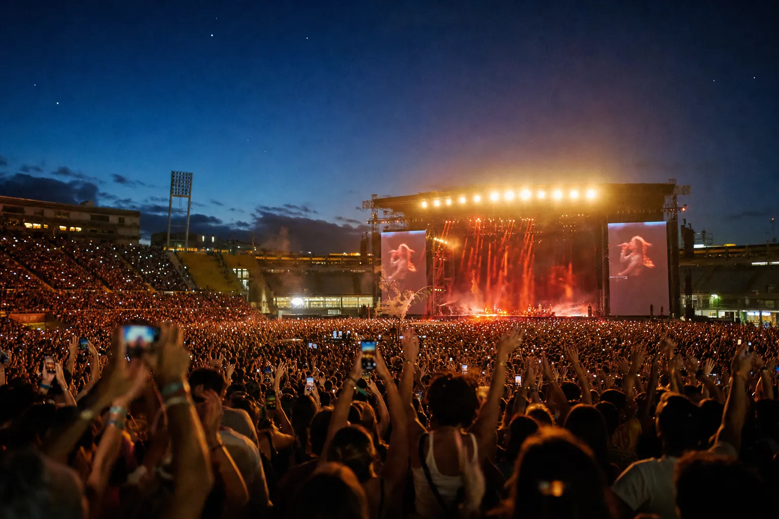 Cartel del festival Granca Live Fest 2026 con el lineup de cuatro días entre el 2 y el 5 de julio — Ms. Lauryn Hill, Juan Luis Guerra, Alejandro Sanz y Maroon 5 como cabezas de cartel, Estadio de Gran Canaria, domingo destacado en rojo como jornada de aniversario