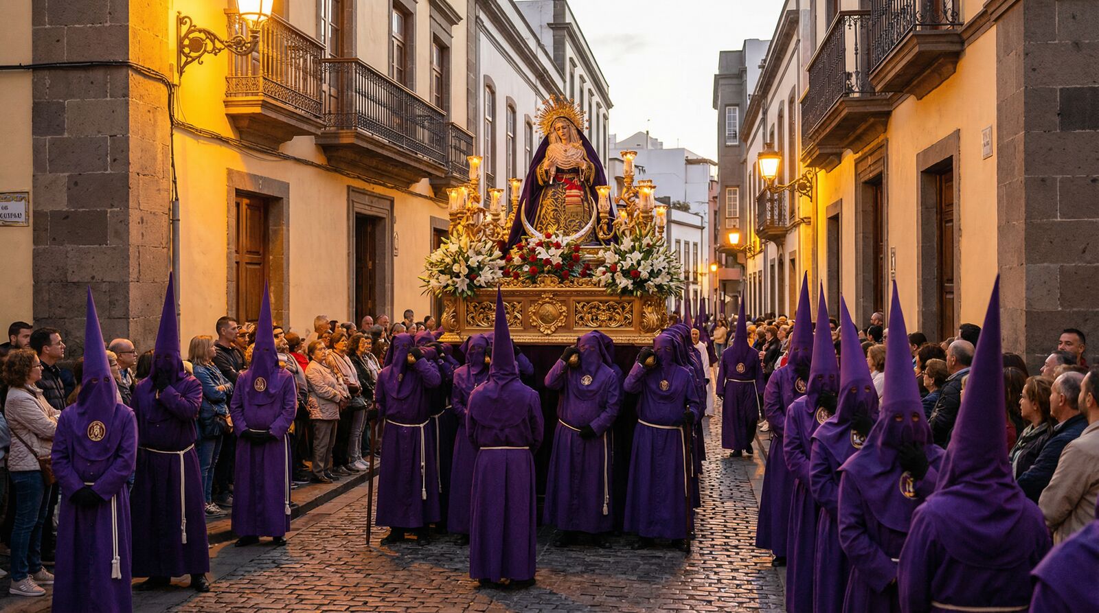 Procesión en Vegueta, Las Palmas de Gran Canaria durante la Semana Santa